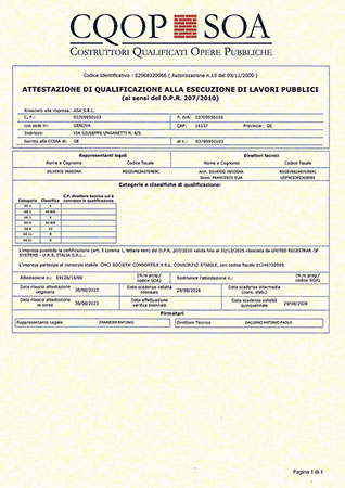 ASA Genova - CQOP SOA - Attestazione di qualificazione alla esecuzione di lavori pubblici